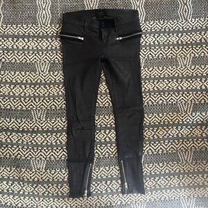 New RtA Black Lamb Leather Zip-Around Designer Pants NWOT Size 25